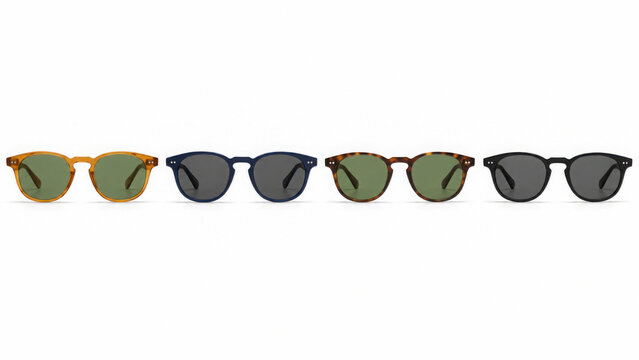 Collection of stylish men sunglasses with various frames and lenses