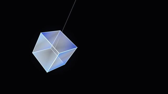 Diamond Crystal Gemstone on Black and Blue Background, Brilliant Luxury Jewelry Stone with Faceted Shape, Sparkling Precious Jewel and Elegant Wealth Symbol Illustration