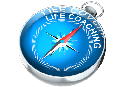 Life Coaching word on compass
