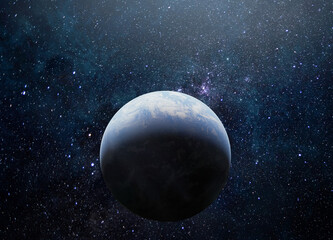 Panoramic view of the Earth and star. Sunrise over planet Earth, view from space. Elements of this image furnished by NASA © Tryfonov