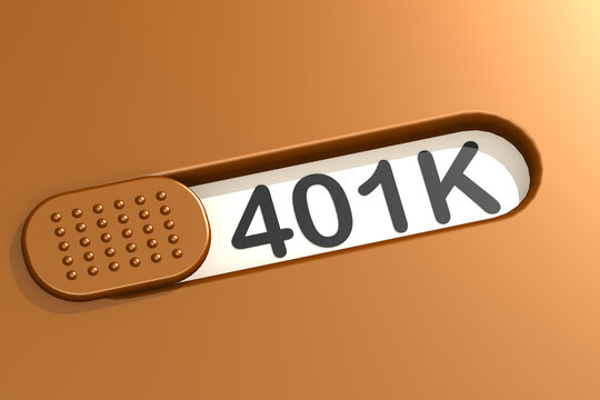 401K, 401k Retirement Plan switch with blue background
