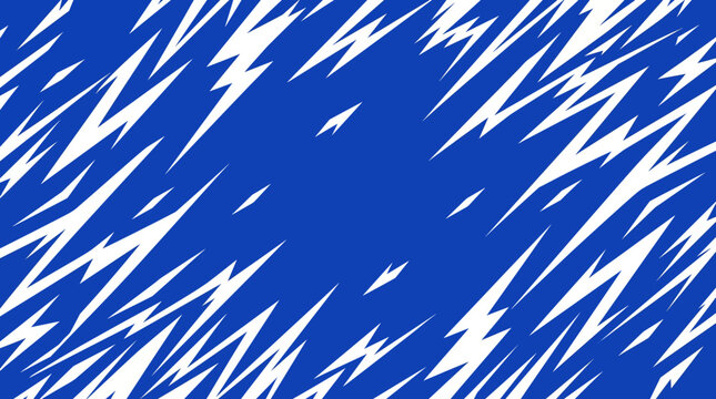 Blue Background with Dynamic White Lightning Patterns for Sports Apparel Design