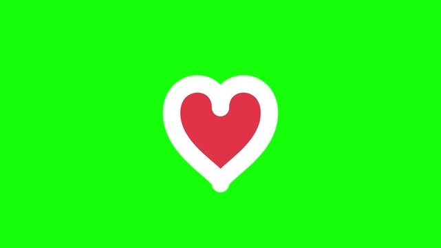 Heart Like Icon Animation Green Screen Motion Graphic