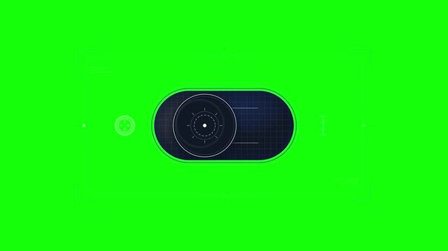 Digital ui toggle switch animation on green screen, futuristic hud interface for tech apps and software