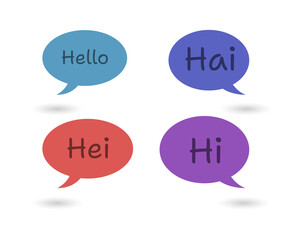 Colorful hello speech bubbles for friendly greetings transparent background © Mahmuda