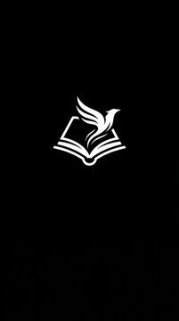 Open Book with Flying Bird Logo Vector Illustration for Education, Knowledge, Publishing, and Freedom Concept