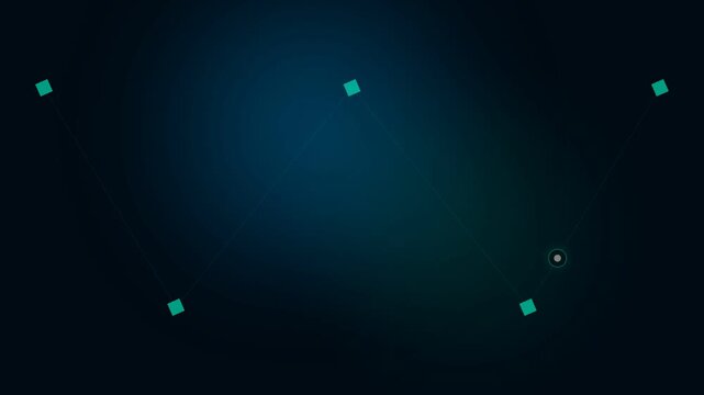 Node network abstract geometric data visualization with glowing pulse animation background