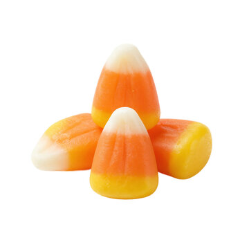 candy corn pieces isolated on white background