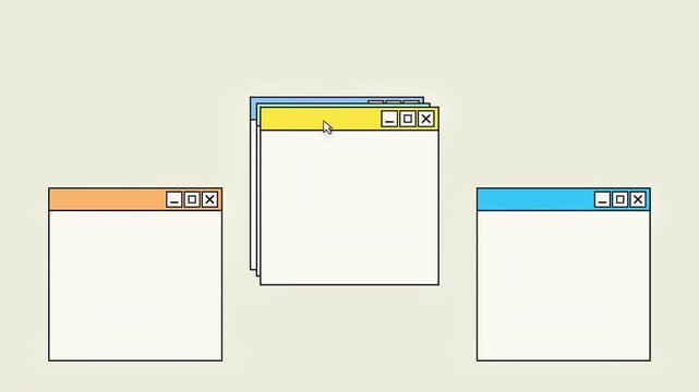 Retro Computer Window Interface Motion Graphic Loop