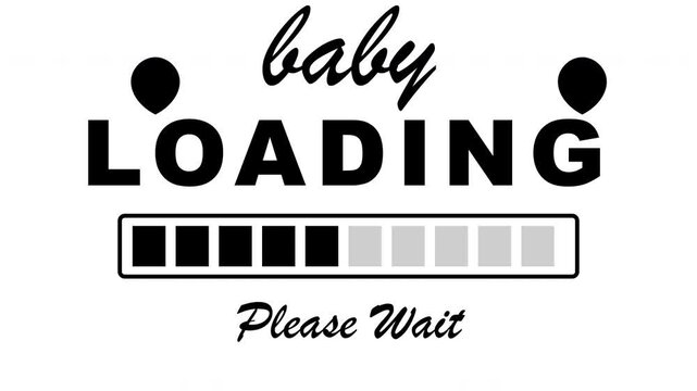 Baby Loading Progress Bar Black And White For Pregnancy Announcement Reveals Animation