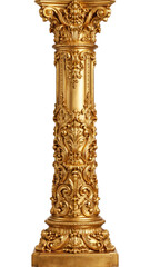 Obraz premium PNG Ornate gold classical column with baroque decorative details