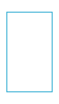 Simple light blue rectangular frame border isolated on white background transparent background