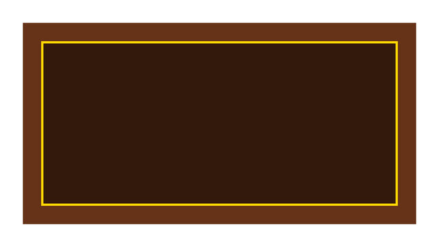 Rectangular banner design featuring a solid brown center with a thin yellow outline border transparent background