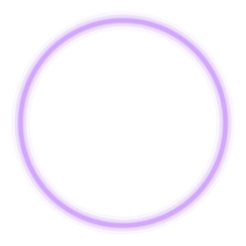 Glowing purple neon circular frame element isolated on transparent background design transparent background