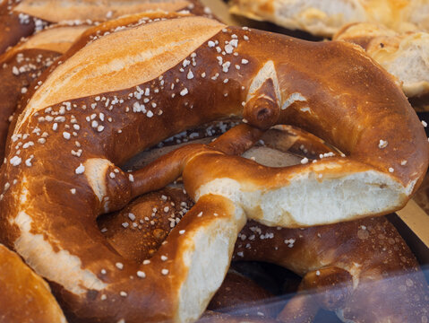 Freshly Baked Soft Pretzels with Sea Salt