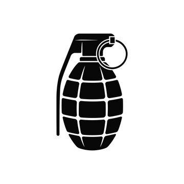 Black silhouette icon of a hand grenade