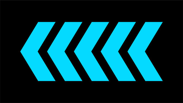 Arrow symbol with neon blue colored,chevron web flat icon vector.