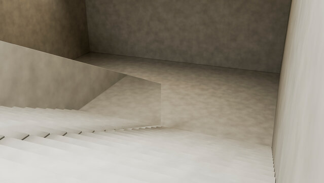 Modern minimalist interior staircase with glass railing
