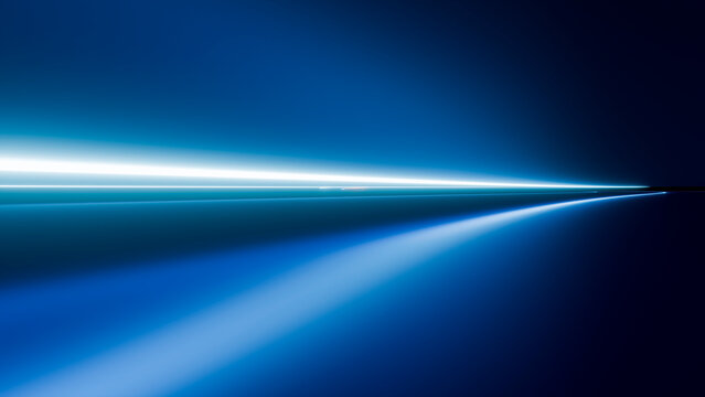 Blue glowing abstract digital lines with reflections