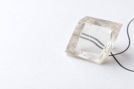 Clear Calcite Crystal Demonstrating Double Refraction