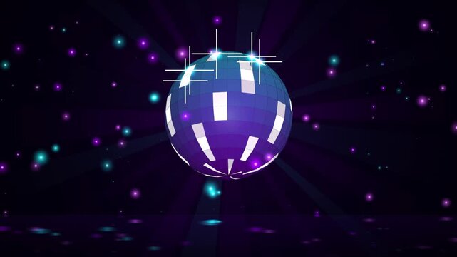 Shiny Glowing Disco Ball Motion Graphic Background Loop