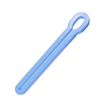 Blue glossy 3D cotter pin icon isolated on black background