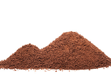 Obraz premium Pile of cocoa powder isolated on white background.