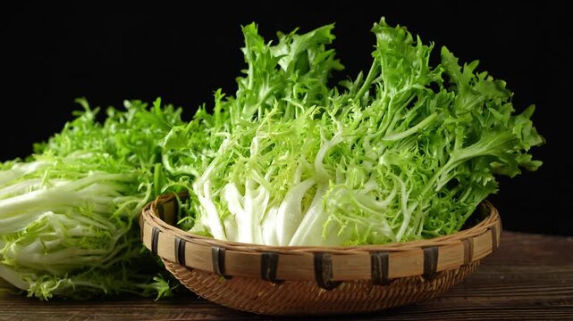 closeup of fresh endive vegetable