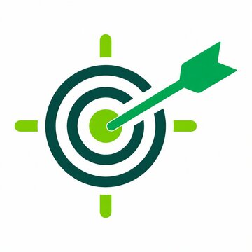 Green target bullseye with arrow hitting center