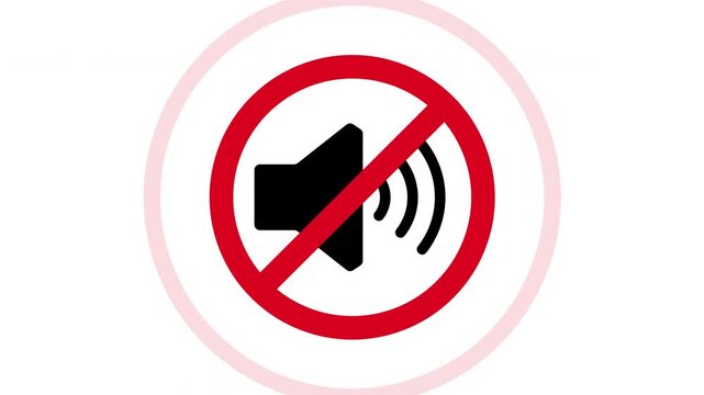 Speaker Icon Animates Progressing Sound Volume Indicator, Clean Digital Interface Graphic