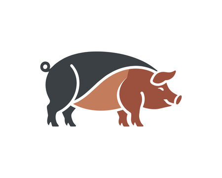 Minimalist pig icon vector illustration