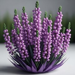 Fototapeta premium Stylized Papercraft Lavender Plant in Purple Tones