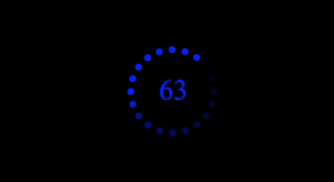 Abstract bule gradient dotted round loading page video Please wait Icon symbol starting soon. and text. Motion graphic and animation background. 4K video,,,, 