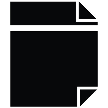 Empty document paper silhouette illustration with folded corners vector line art.