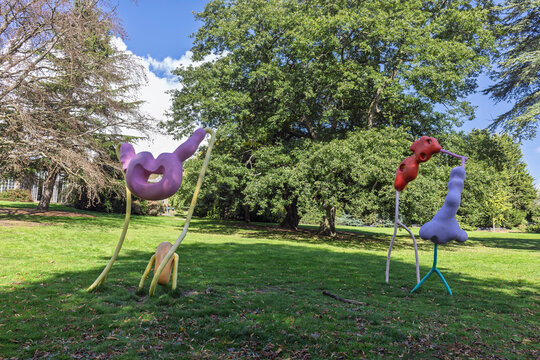 Picturesque setting at the YSP for colourful sculpture Muamba Grove 3 and 4 by Vanessa da Silva.