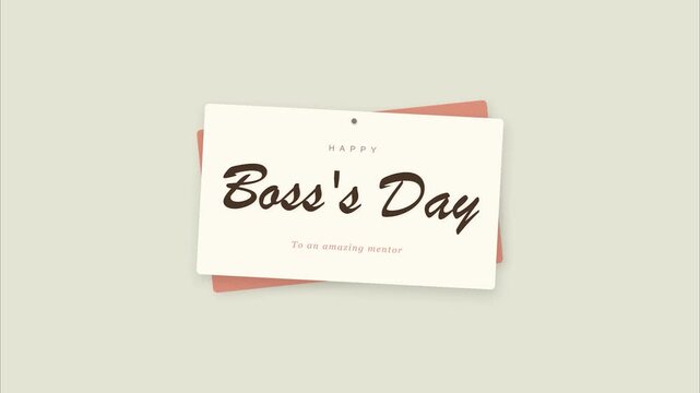 Boss's day greeting cards minimalist elegant aesthetic motion graphic template digital social media celebration background