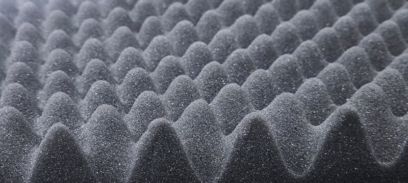 Egg crate soundproofing panels are commonly used in recording studios to reduce reflections and reverberation.