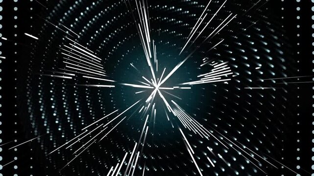 Abstract particle speed burst with neon electric light beam explosion background stock motion graphics video