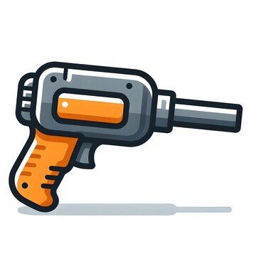 Electric heat gun tool flat vector illustration hot air gun heavy duty heating tool icon isolated on white background