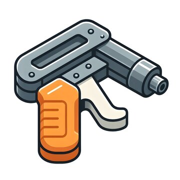 Heavy duty staple gun flat vector illustration upholstery manual tacker tool icon isolated on white background