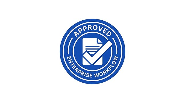 Approved seal for enterprise workflow, business document validation, and official certification