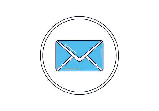 Blue email envelope icon in a circle