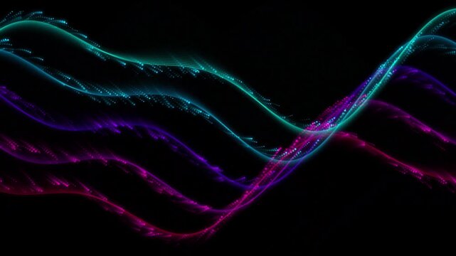 Abstract Sound Waves Pulsating with Vibrant Colors in Dynamic Motion
