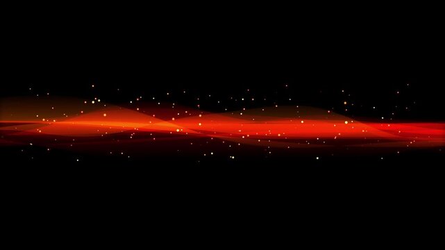 Abstract glowing red wave line with sparkling dust particles video