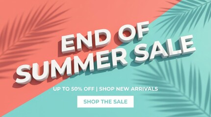Fototapeta premium End of summer sale promotion with discount offers with sale banner highlights new products shoppers