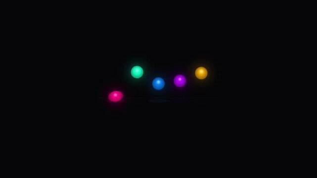 Glowing Neon Spheres Abstract 3D Illustration