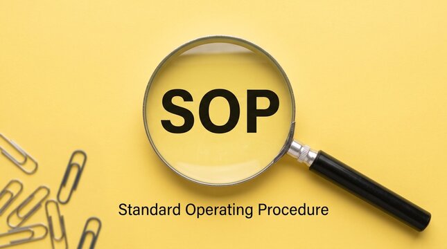 Magnifying glass focusing on sop text