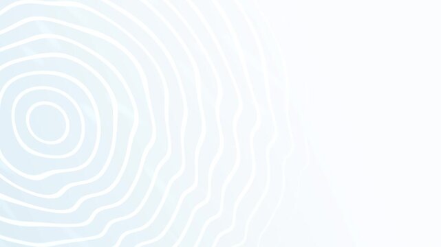 Clean white abstract ripple animation background with wavy line contour loop