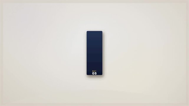 Black week countdown promotional animation with daily vertical cards scattering to reveal bold typography on a bright gradient background.