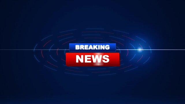 Breaking News Motion Graphic Intro on Black Background for Broadcast Media